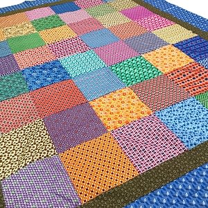 Country Patchwork Multi – Color QUILT TOP Twin size scrap quilt