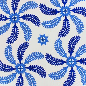 Blue & White Hand Applique Princess Feather QUILT TOP – Incredible vine border