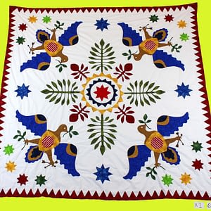 Incredible Hand Applique Eagle Medallion quilt top, Perfect Design All Hand Work