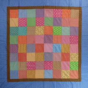 Country Patchwork Multi – Color QUILT TOP – Queen size scrap quilt top