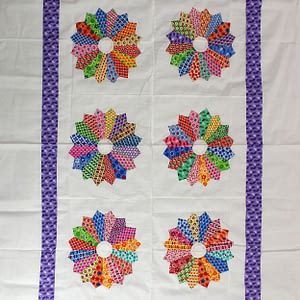 Multi Color Dresden Plate QUILT TOP – Crib / Baby size, Hand Applique