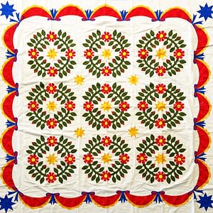 Hand Applique Presidents Wreath Great w/ swag Borders – QUILT TOP