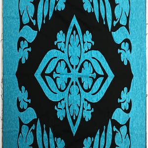 Blue & Black Hawaiian Design Wall Quilt – QUILT TOP